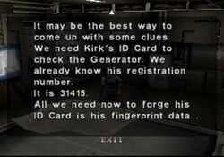 Dino Crisis Id Card Fingerprint